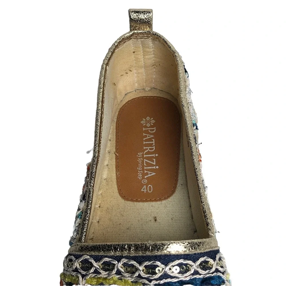 Patrizia‎ by Spring Step Espadrille Embroidered Floral Slip On Loafer Shoes